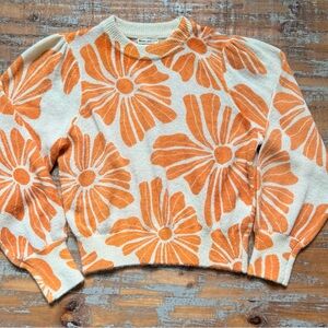 Marine Layer Alma puff sleeve floral print sweater